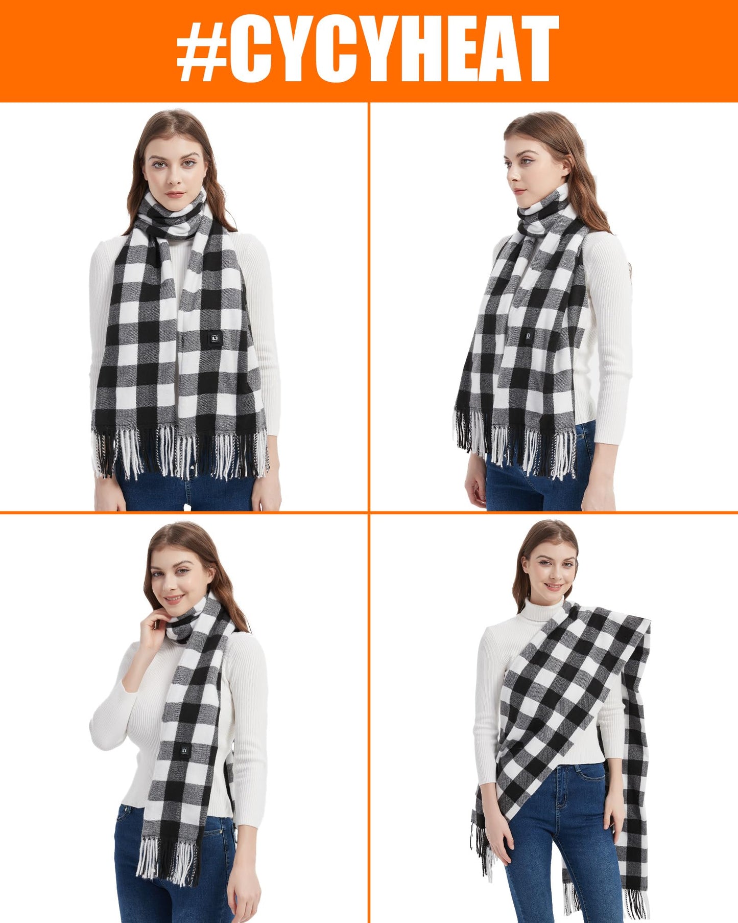 Rechargeable Heated Scarf Neck Warmer 10000mAh 3 Levels