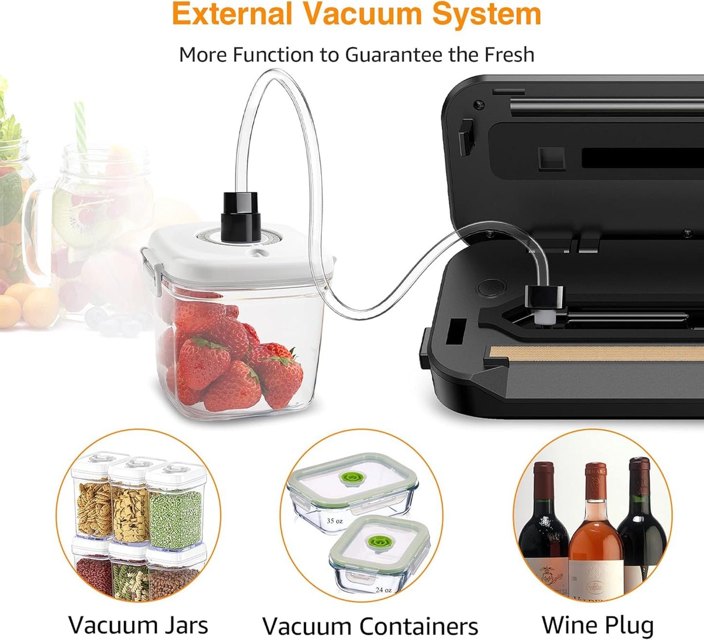 MegaWise Vacuum Sealer Machine With 80kPa Suction Power