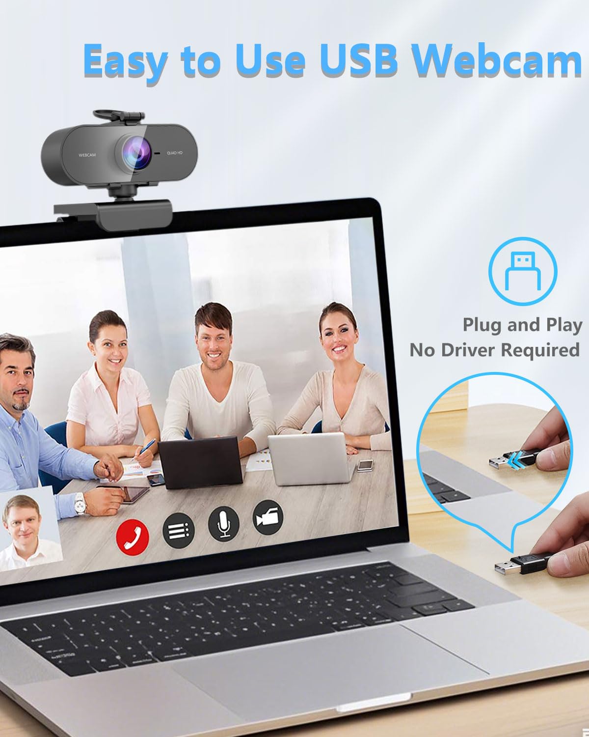 1080P HD Webcam with Microphone for PC Mac Laptops YouTube
