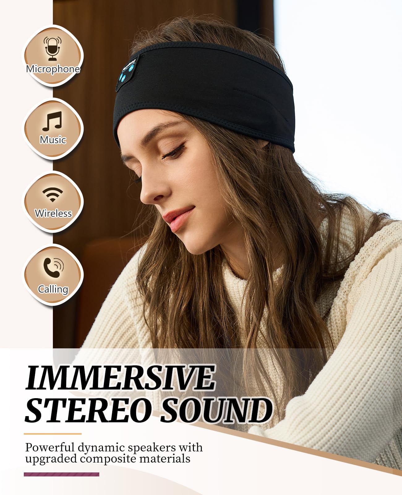Perytong Sleep Headphones Wireless Bluetooth Headband
