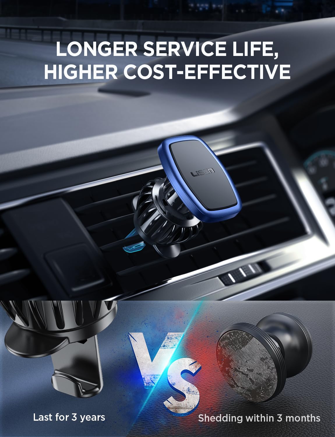 Lisen 2 Pack Magnetic Car Phone Mount For Vent 6 Magnets