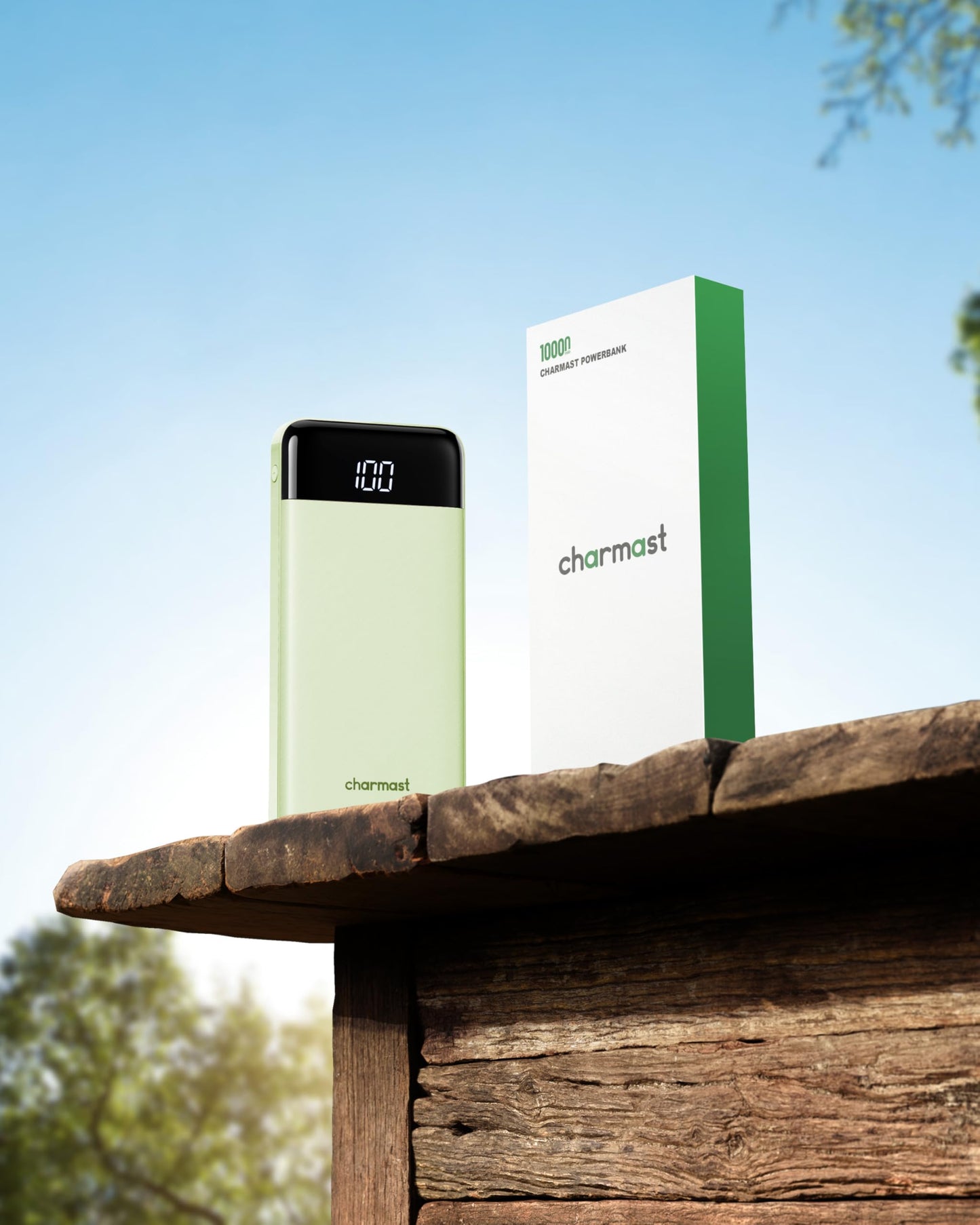 Charmast Slim 10000mAh Power Bank With Built In Cables