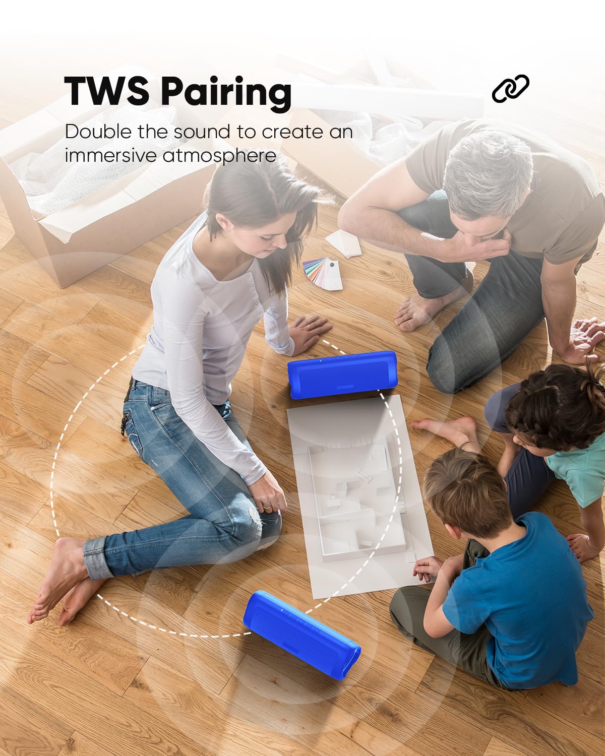 Bluetooth Speaker TWS Pair IPX5 Waterproof Portable 20H