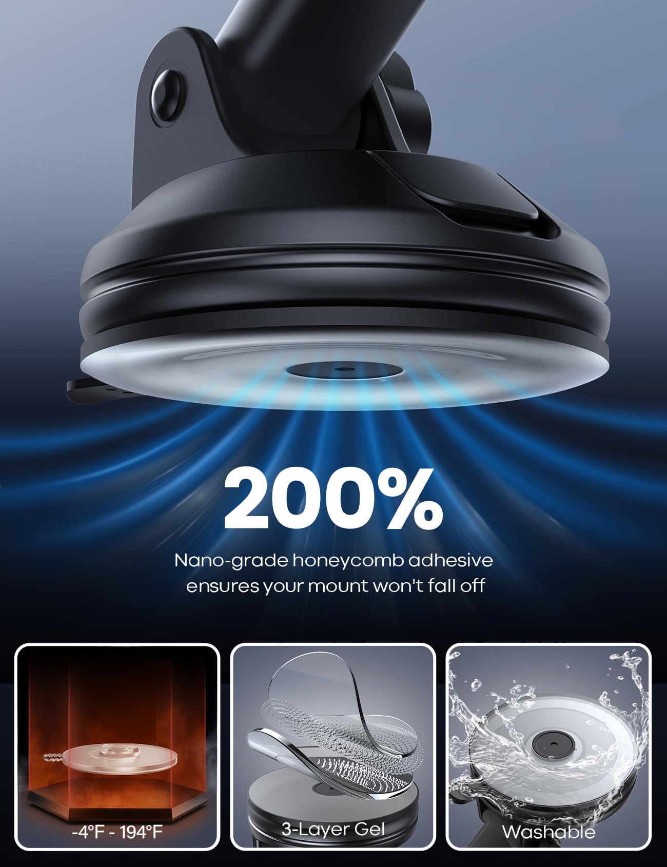 Lamicall Car Phone Holder 360 Degree Rotation Suction Mount