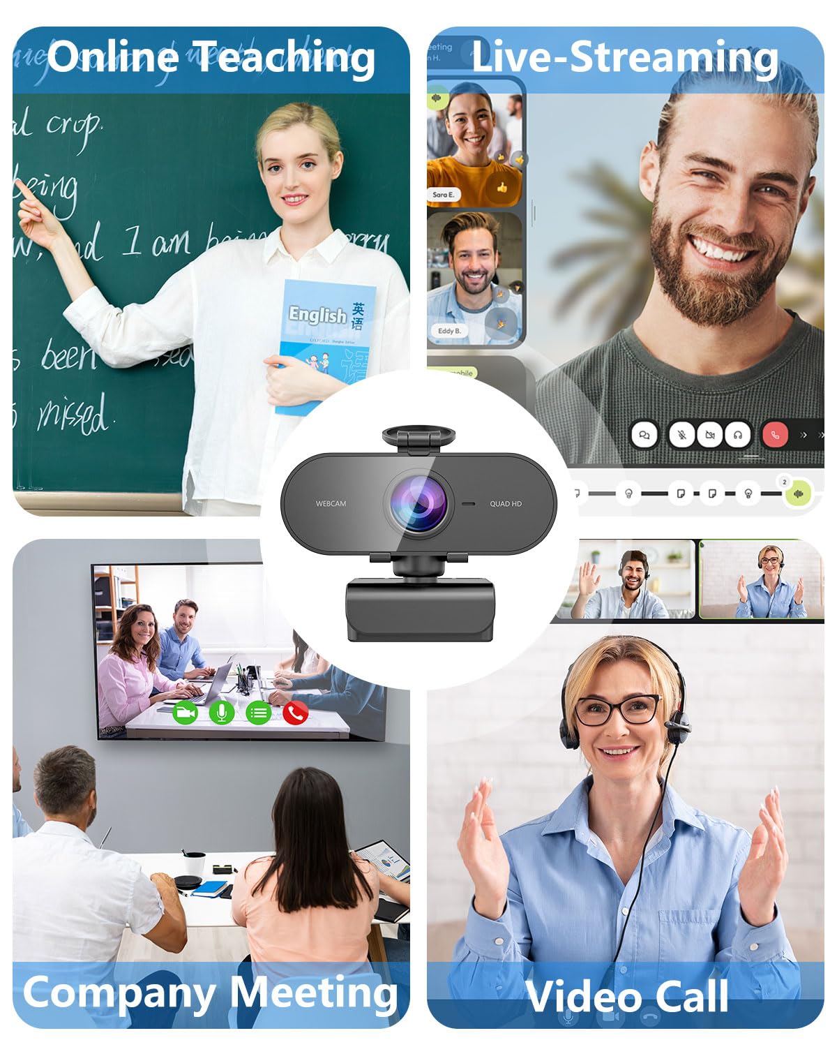1080P HD Webcam with Microphone for PC Mac Laptops YouTube