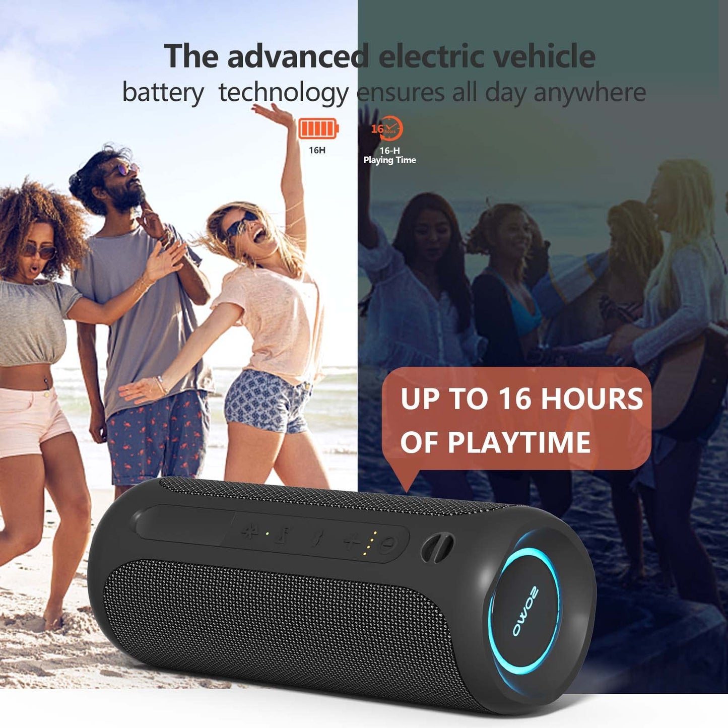 Wireless Portable Speaker IPX7 Waterproof 25W Stereo Sound