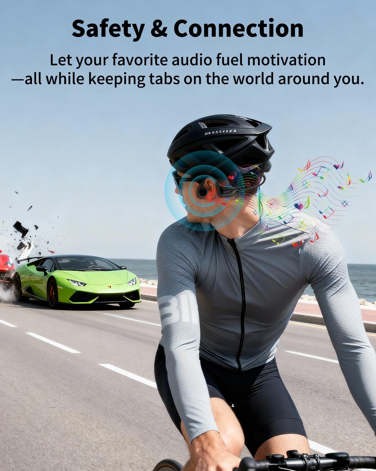 Open Ear Bone Conduction Headphones Bluetooth 5.4 Mic