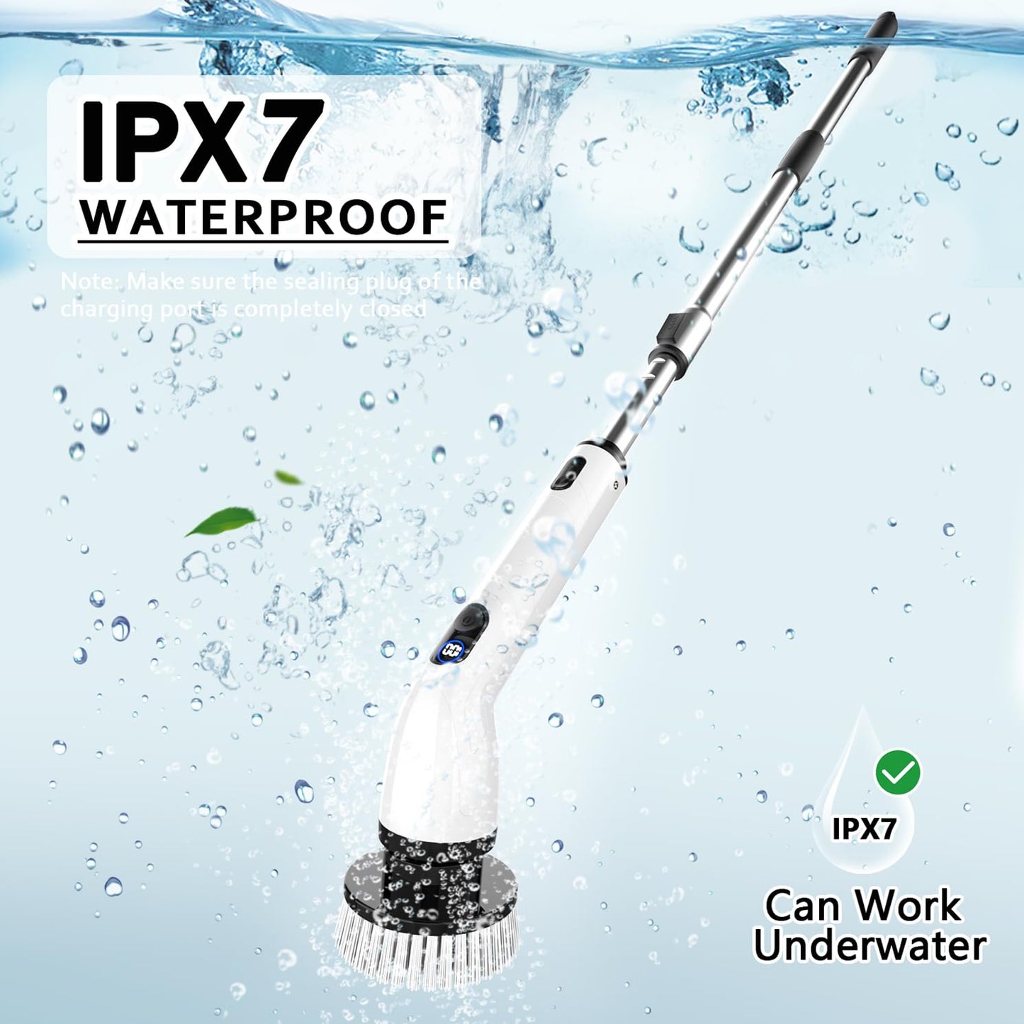 TUYU Electric Spin Scrubber Cordless IPX7 Waterproof