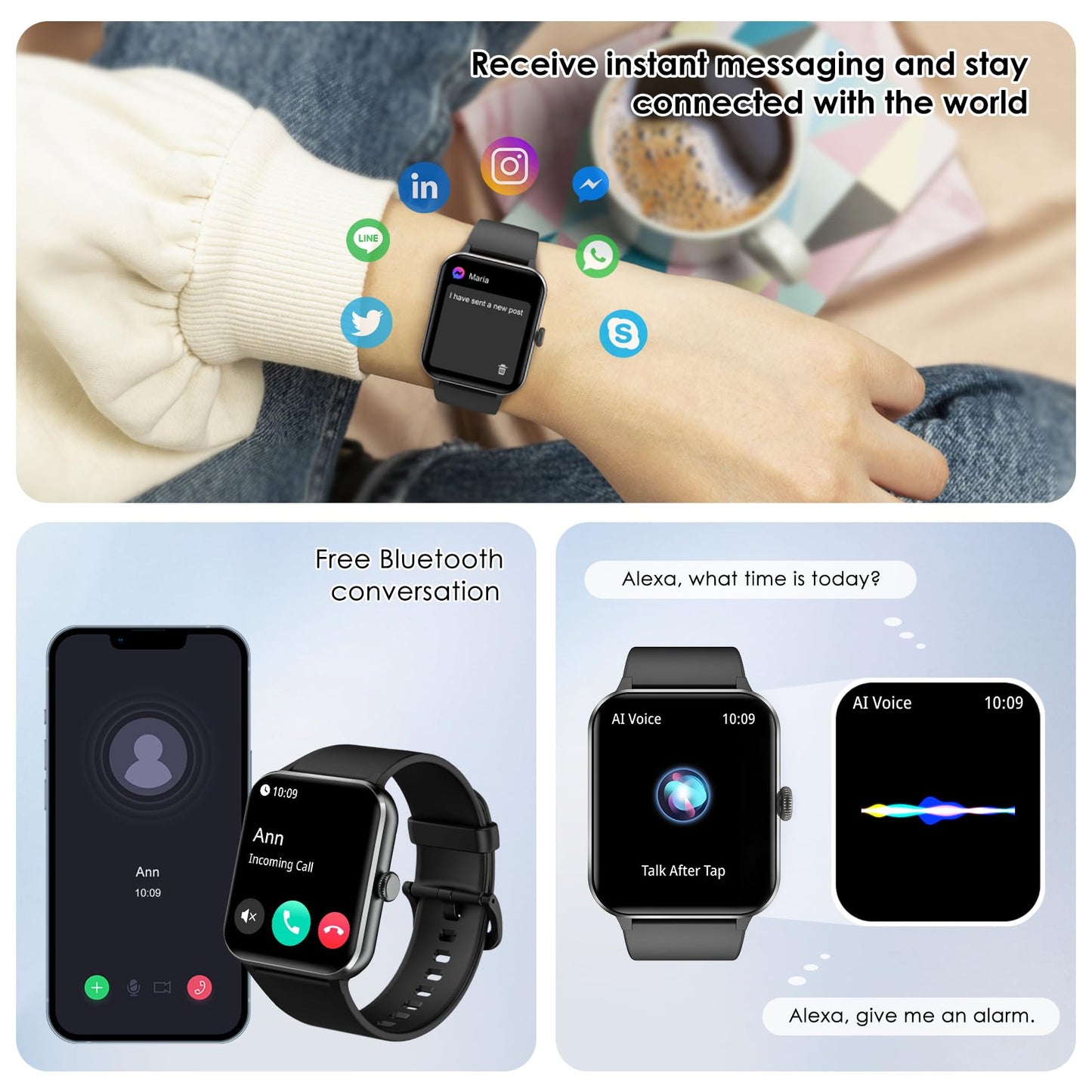 Smartwatch With Health Monitoring For Android And iOS