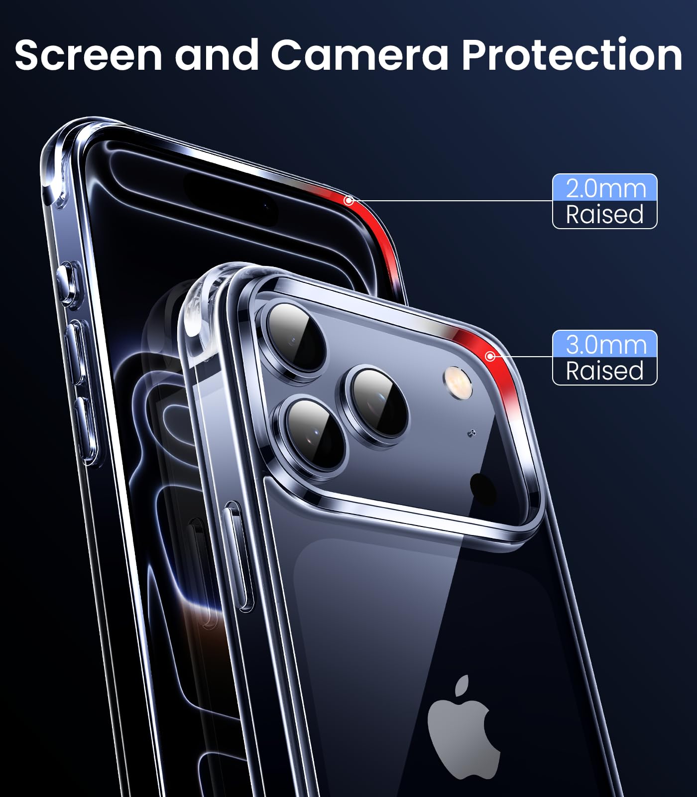 Mkeke Clear Case for iPhone 17 Pro Max Shockproof Bumper