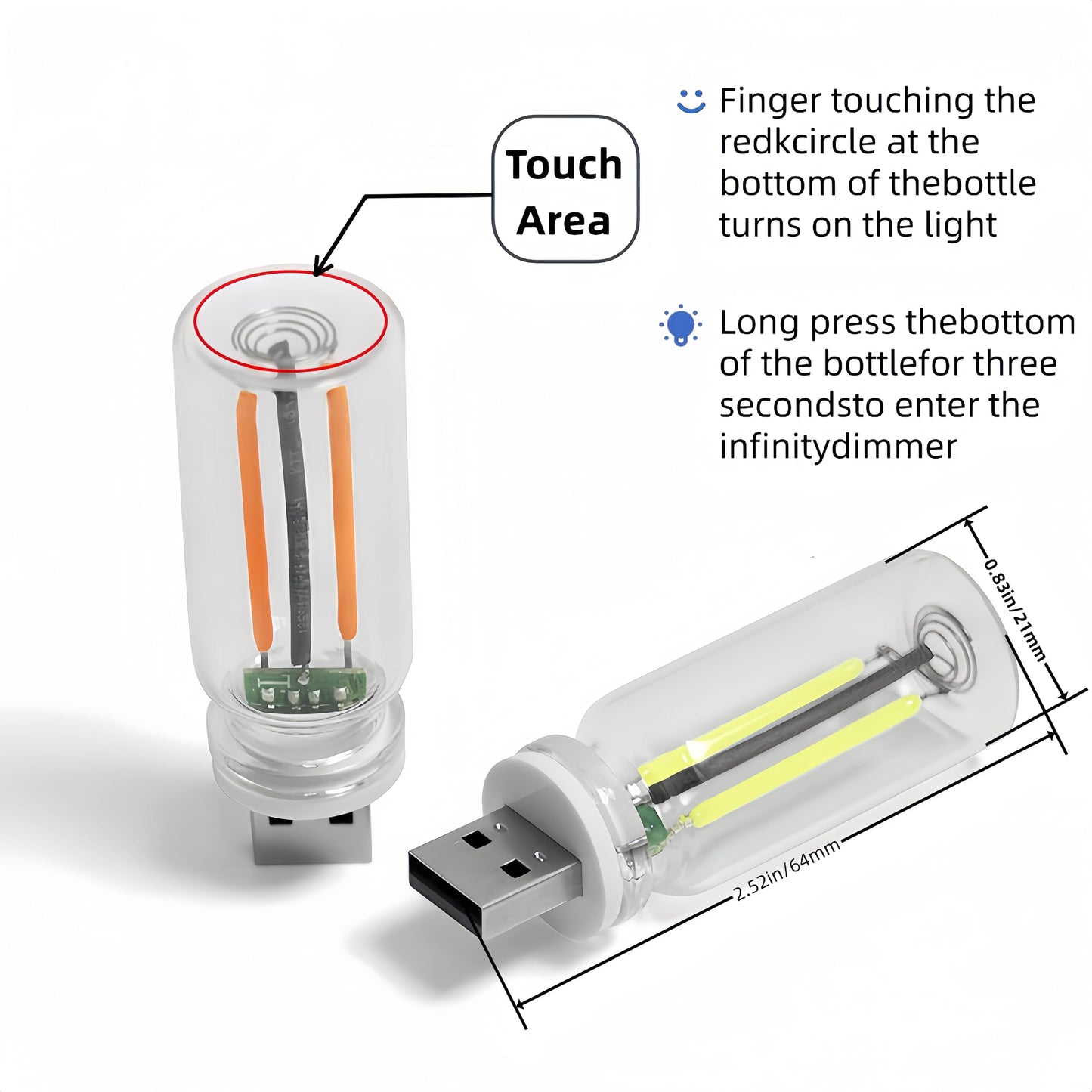 Retro Car Lamp Touch USB LED Night Light Ambient Decor Desk