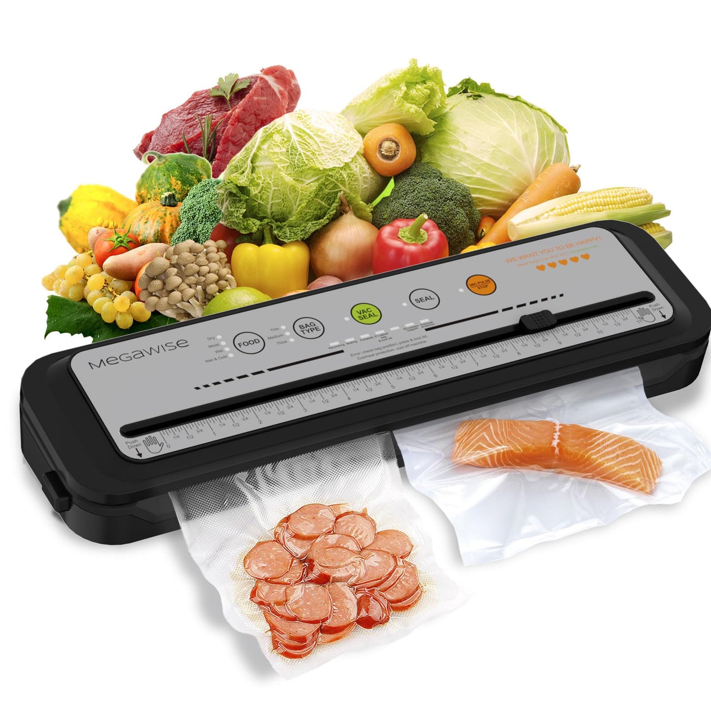 MegaWise Vacuum Sealer Machine With 80kPa Suction Power