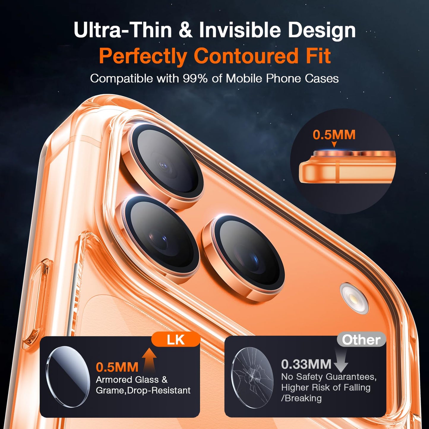 LK 2 Tempered Glass Screen Protector For iPhone 17 Pro Max