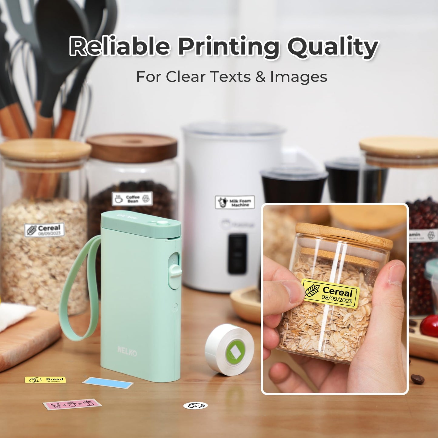 Nelko P21 Bluetooth Label Maker With Tape Wireless Printer