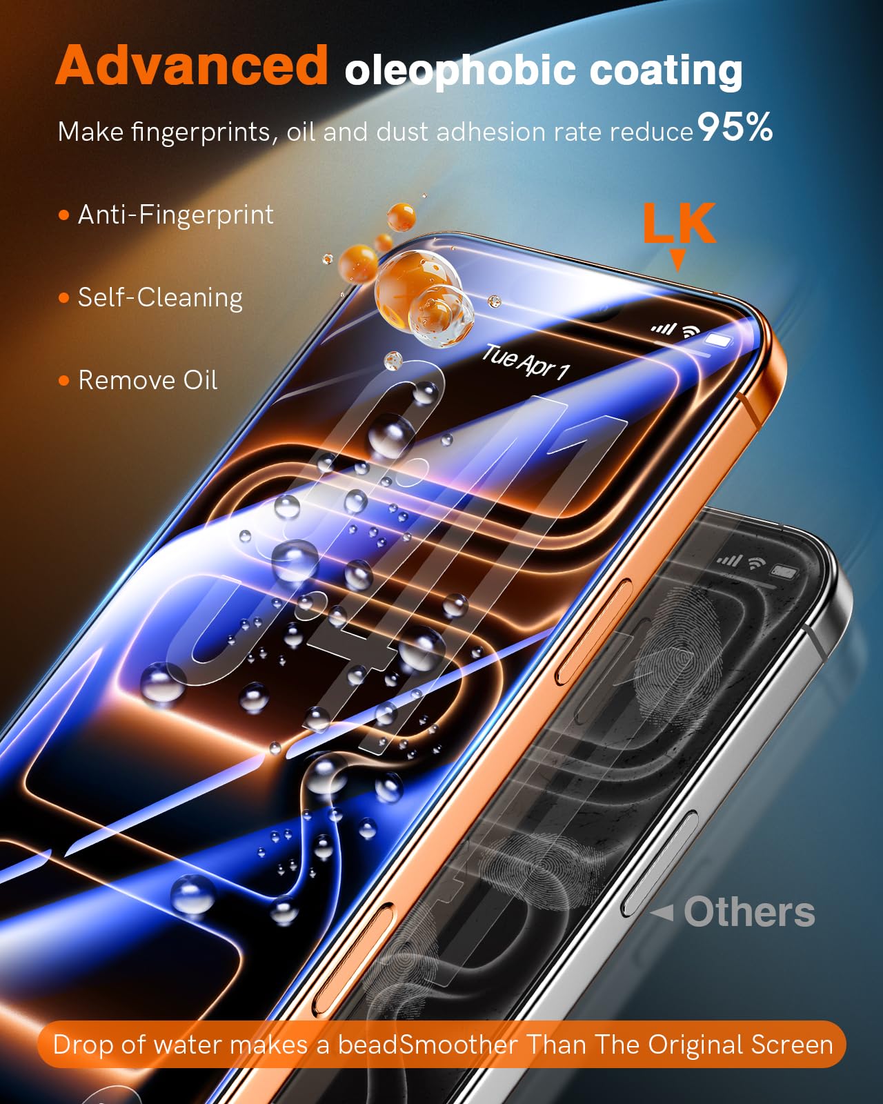 LK 2 Tempered Glass Screen Protector For iPhone 17 Pro Max