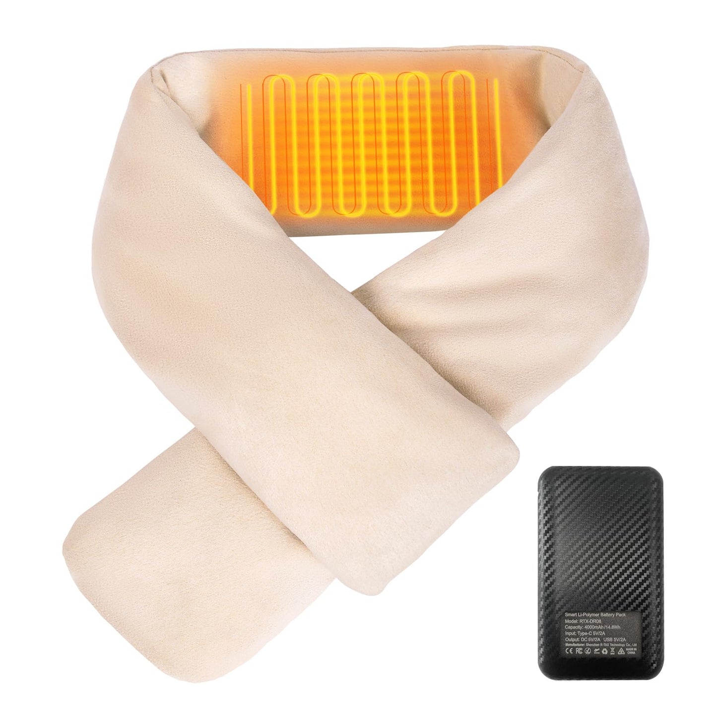 Heated Scarf for Women and Men Neck Warmer with Power Bank