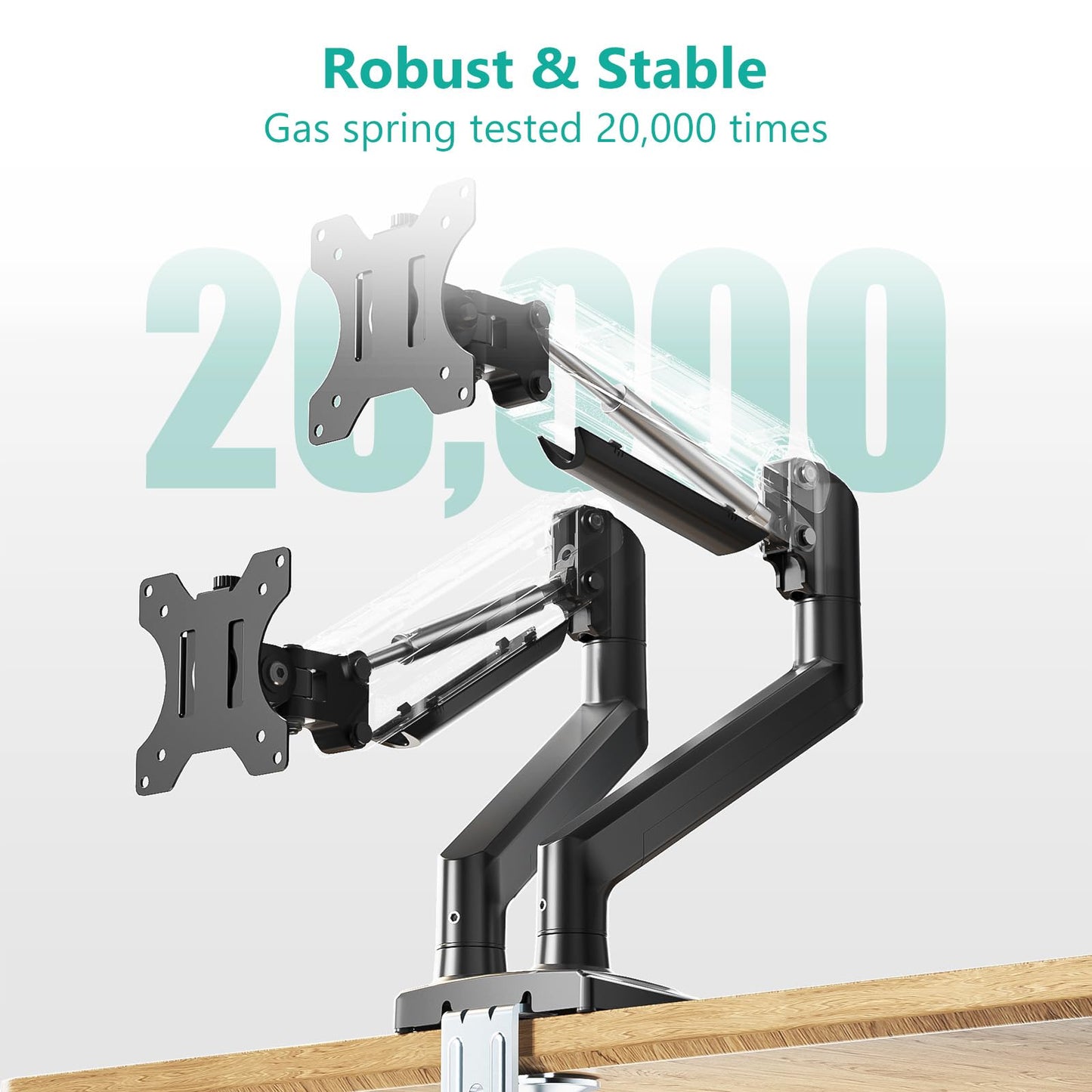 Wali Dual Monitor Stand With Gas Spring 17 to 32 Inches