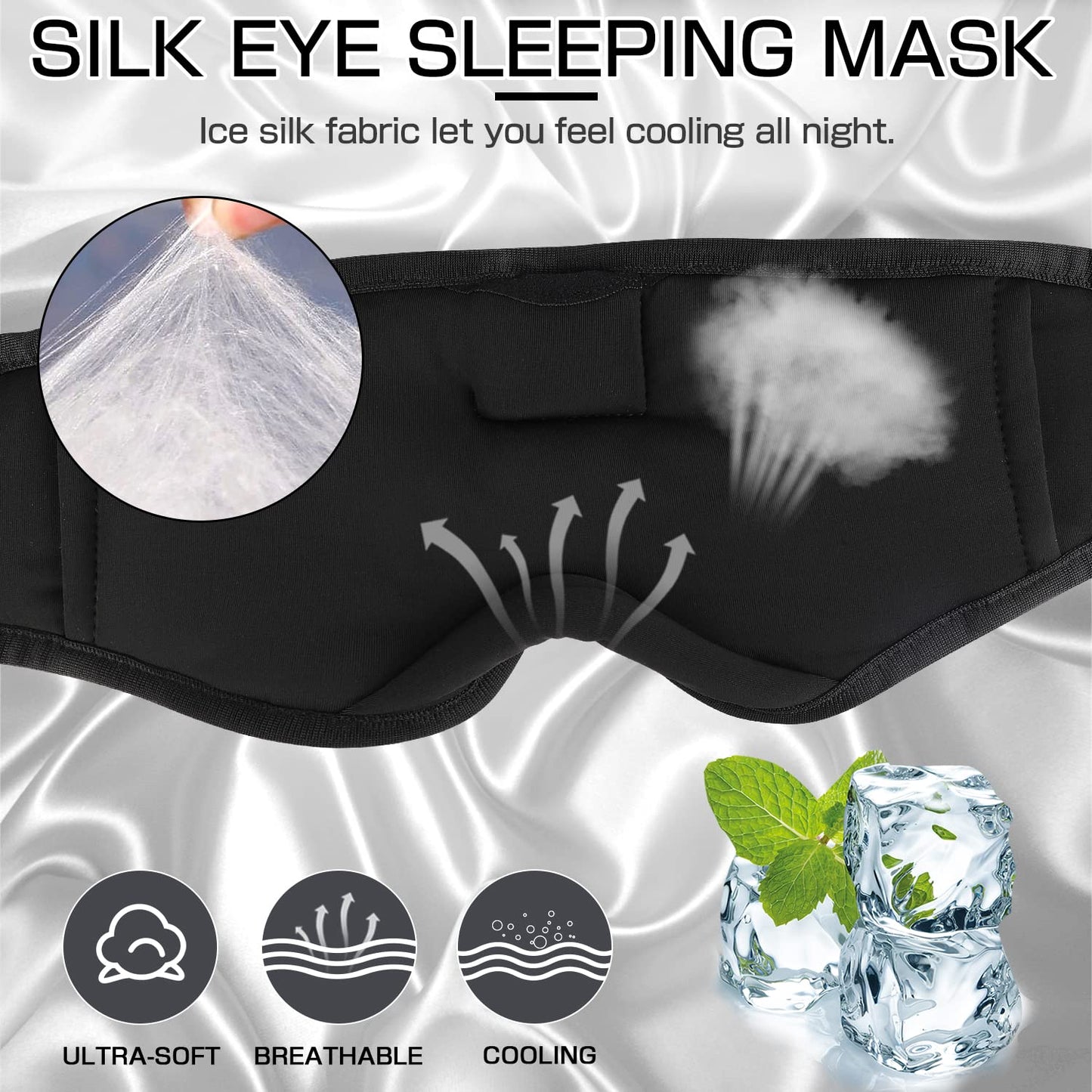 Sleep Headphones Bluetooth Eye Mask for Side Sleepers