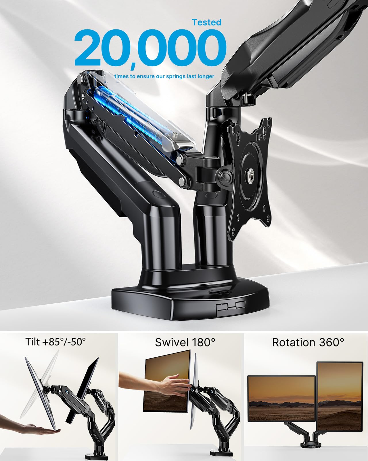 HUANUO Dual Monitor Stand 13 To 32 Inch VESA Desk Mount
