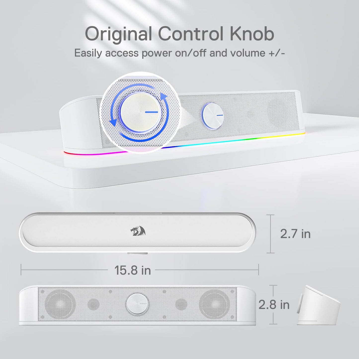 Redragon GS560 RGB Desktop Soundbar with Dynamic Lighting