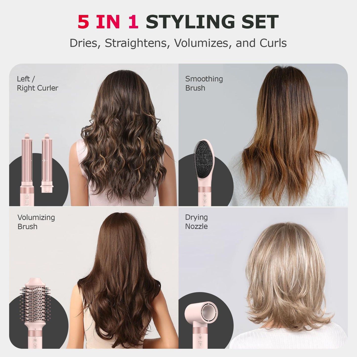 5 In 1 Hair Dryer Brush for Frizz Free Volume