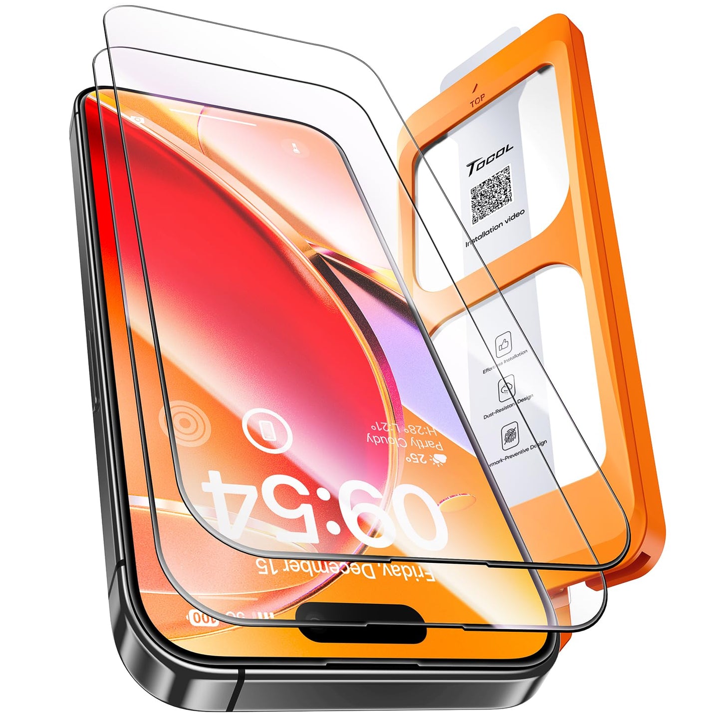 TOCOL iPhone 17 Pro Max Screen Protector 6.9 Inch Glass