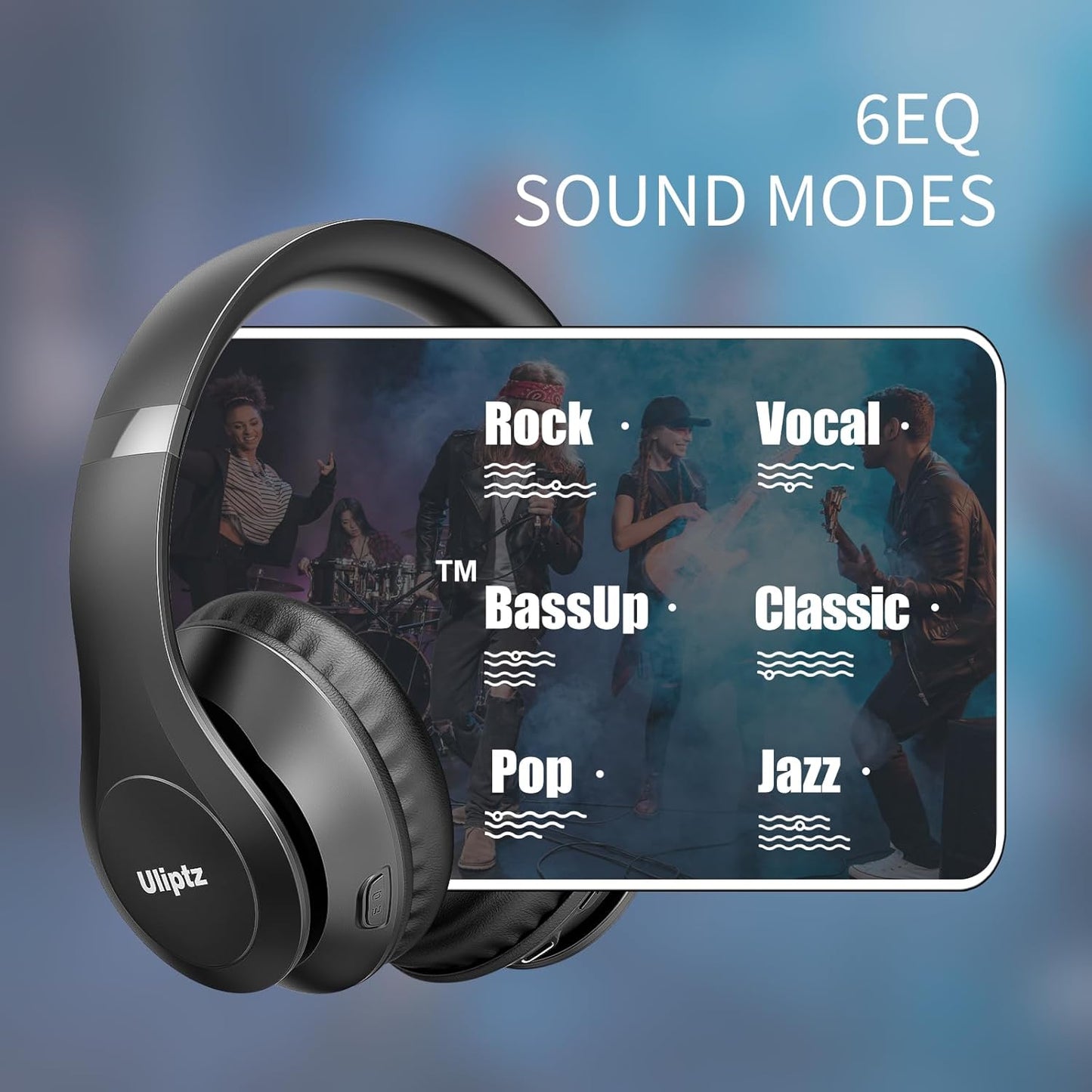 Uliptz Wireless Bluetooth Headphones 65H Playtime HiFi