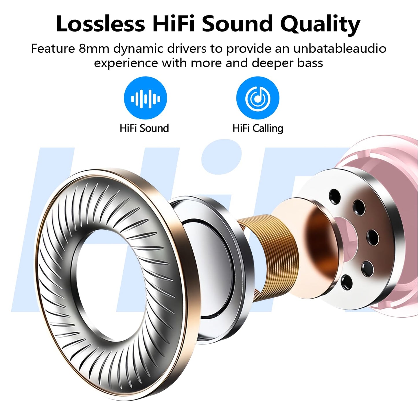 Kurdene True Wireless Earbuds Bluetooth 5.3 Lightweight Bass
