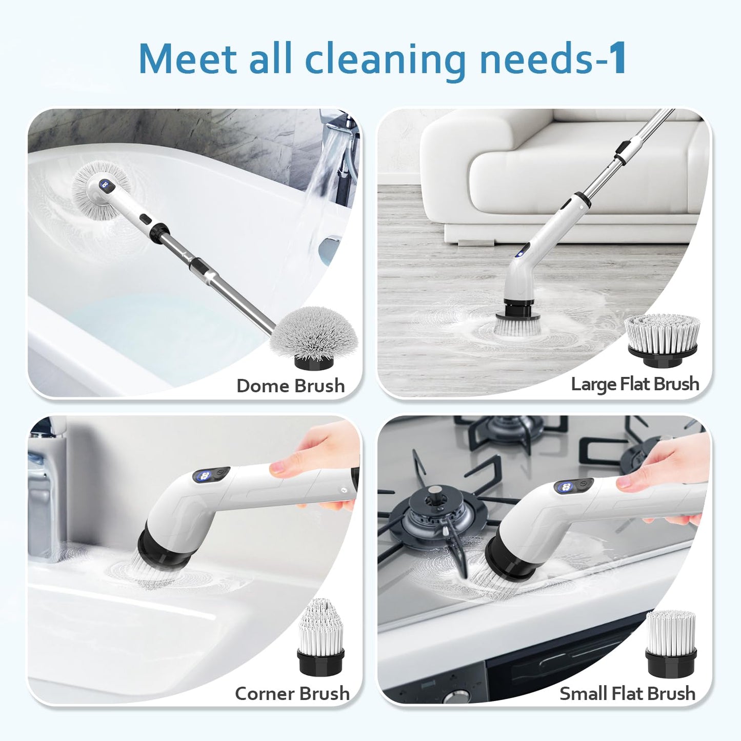 TUYU Electric Spin Scrubber Cordless IPX7 Waterproof