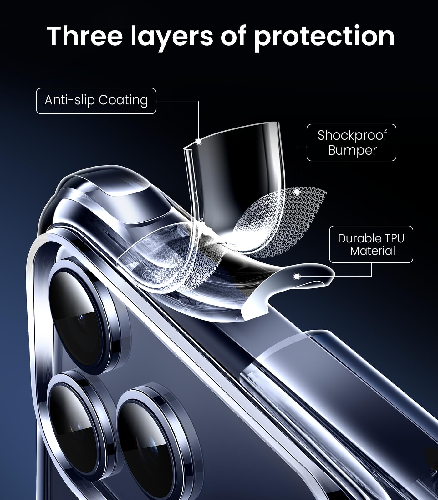 Mkeke Clear Case for iPhone 17 Pro Max Shockproof Bumper
