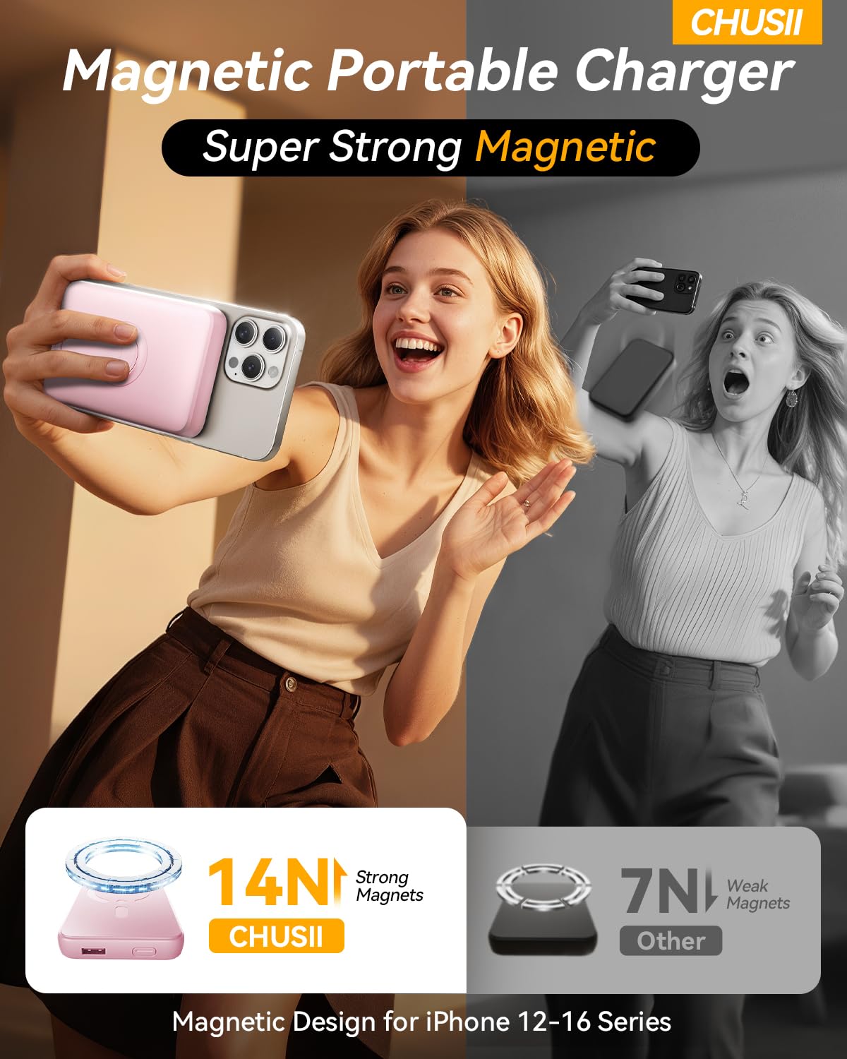 MagSafe 12000mAh Wireless Magnetic Power Bank PD 20W Stand