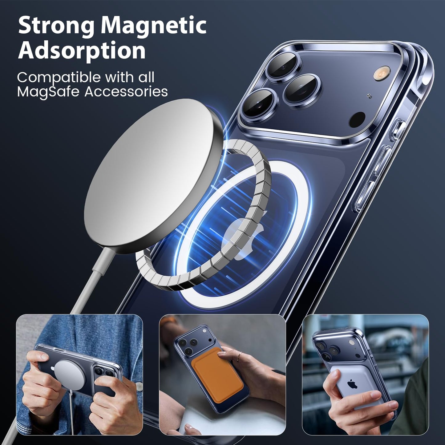 Mkeke Clear Case for iPhone 17 Pro Max Shockproof Bumper