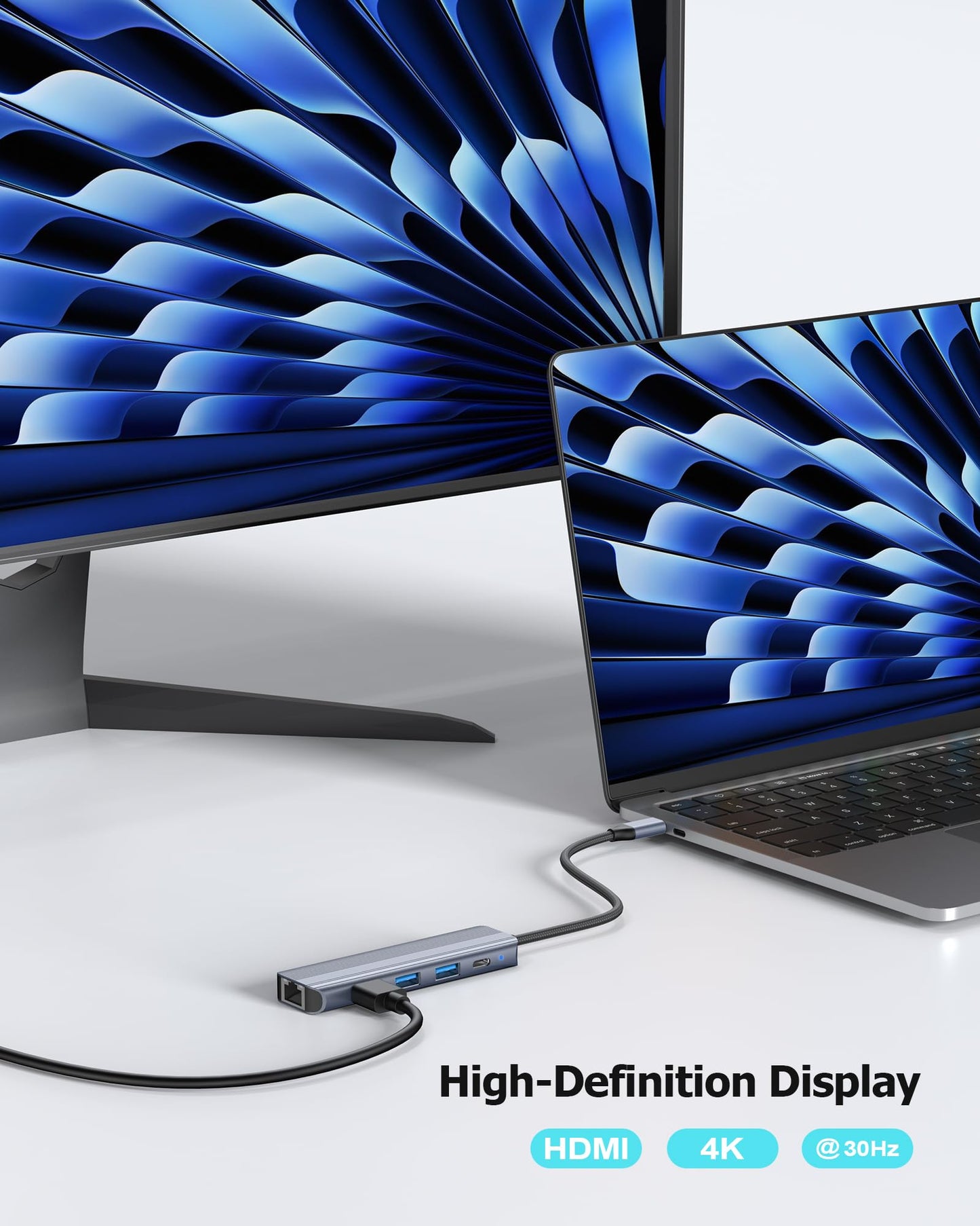 USB C Hub Docking Station Dual 4K HDMI 60Hz With 100W PD