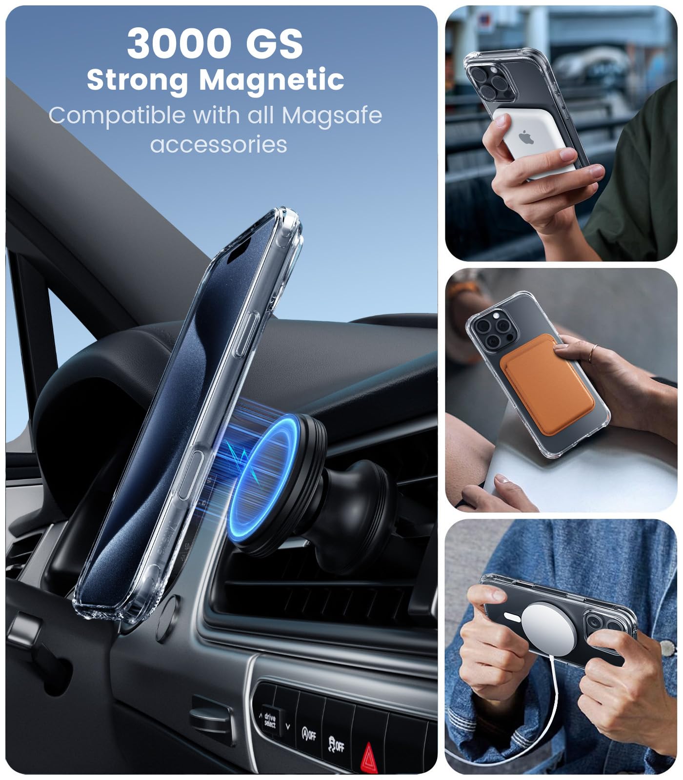 Mkeke Clear Case for iPhone 17 Pro Max Shockproof Bumper