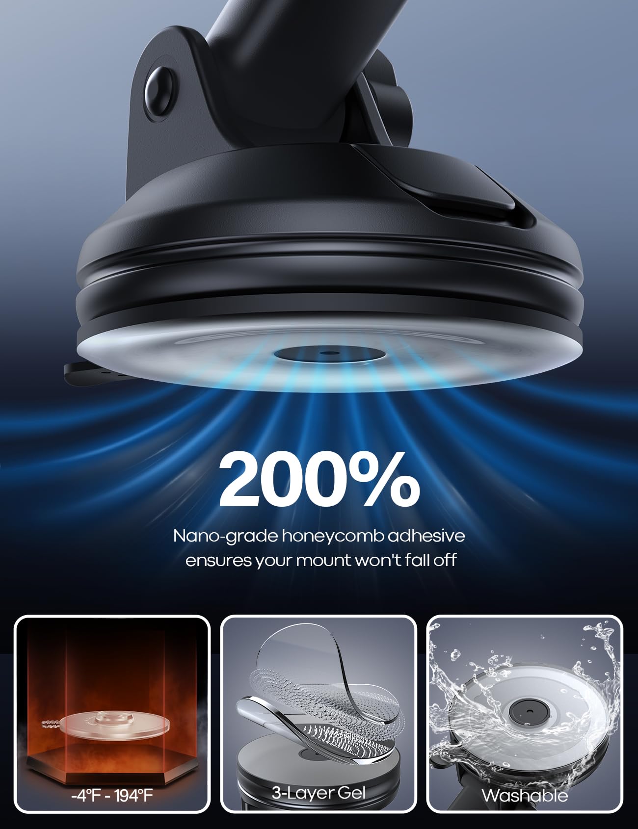 Lamicall Car Phone Holder 360 Degree Rotation Suction Mount
