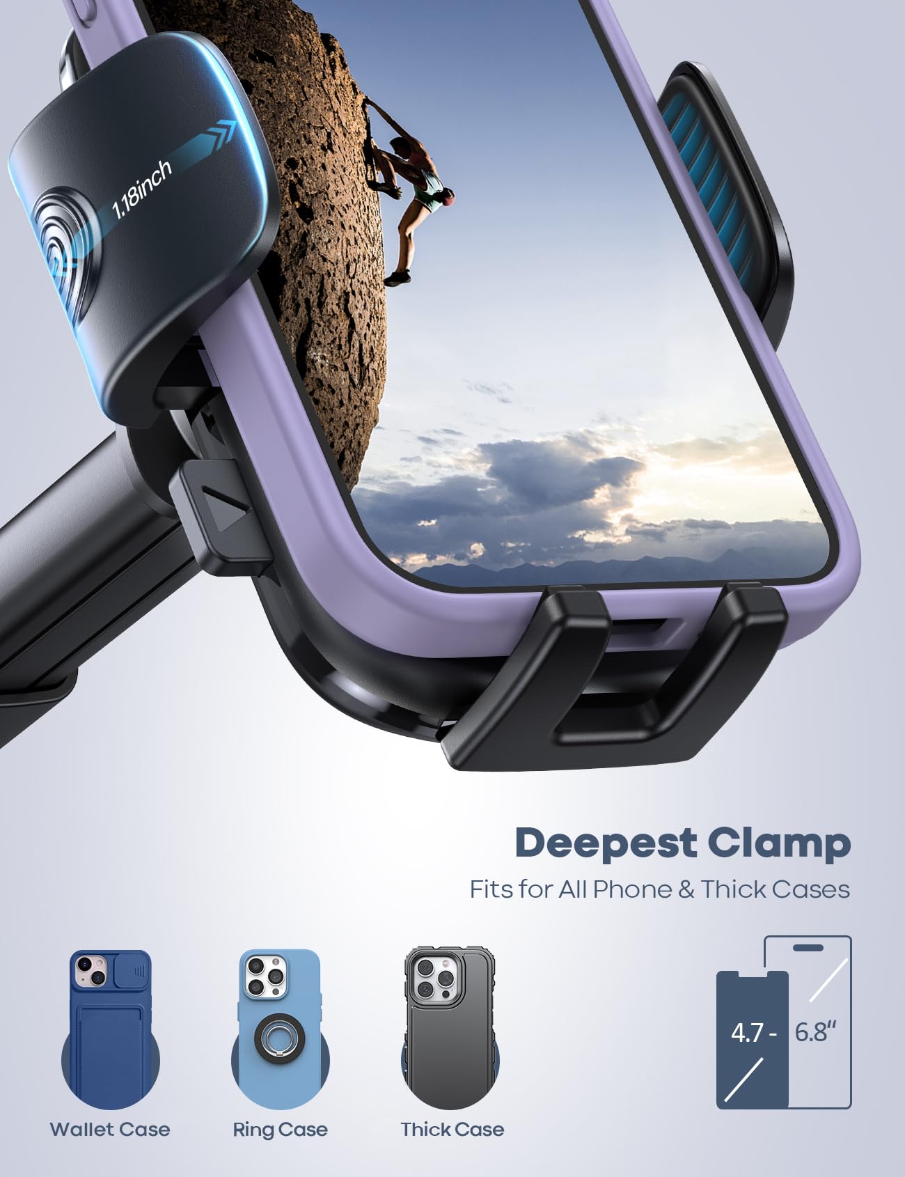 Lamicall Car Phone Holder 360 Degree Rotation Suction Mount