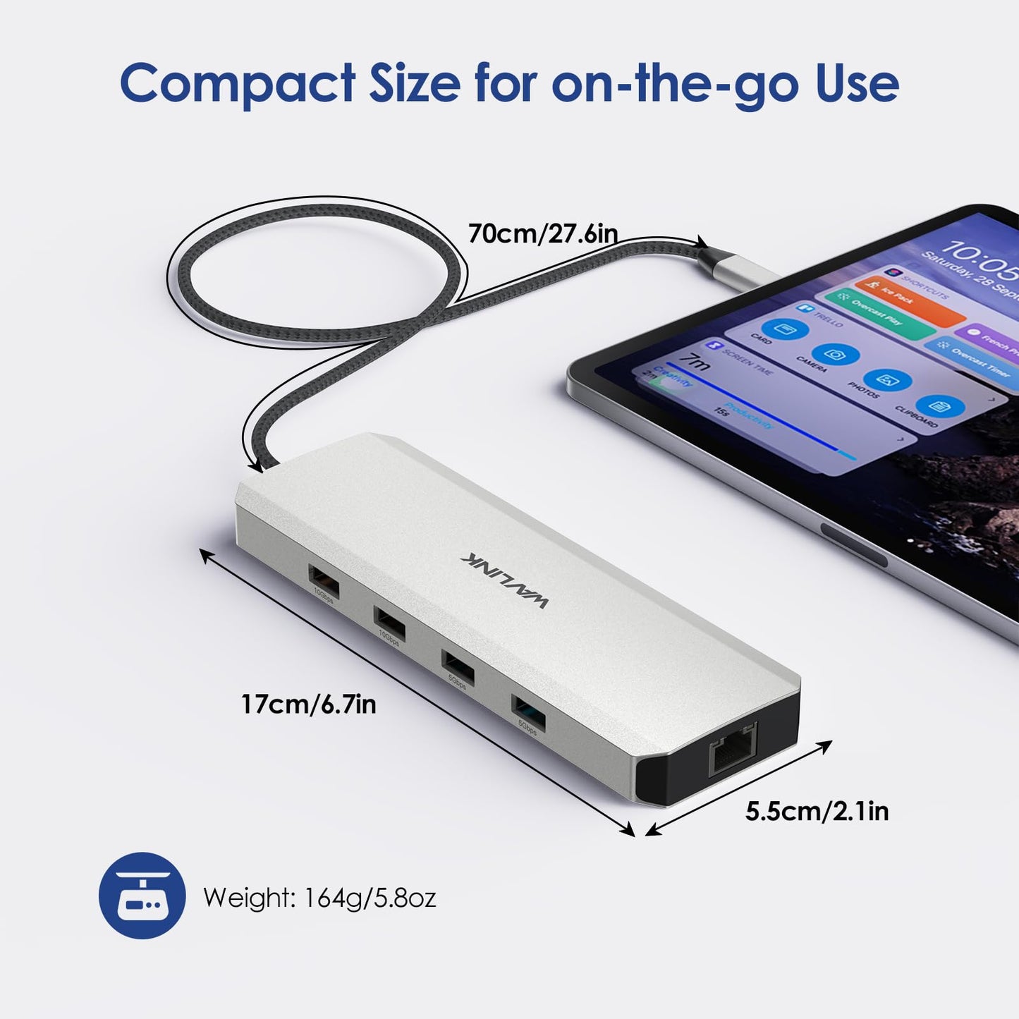 WAVLINK 10-In-1 Laptop Docking Station Dual HDMI 100W PD