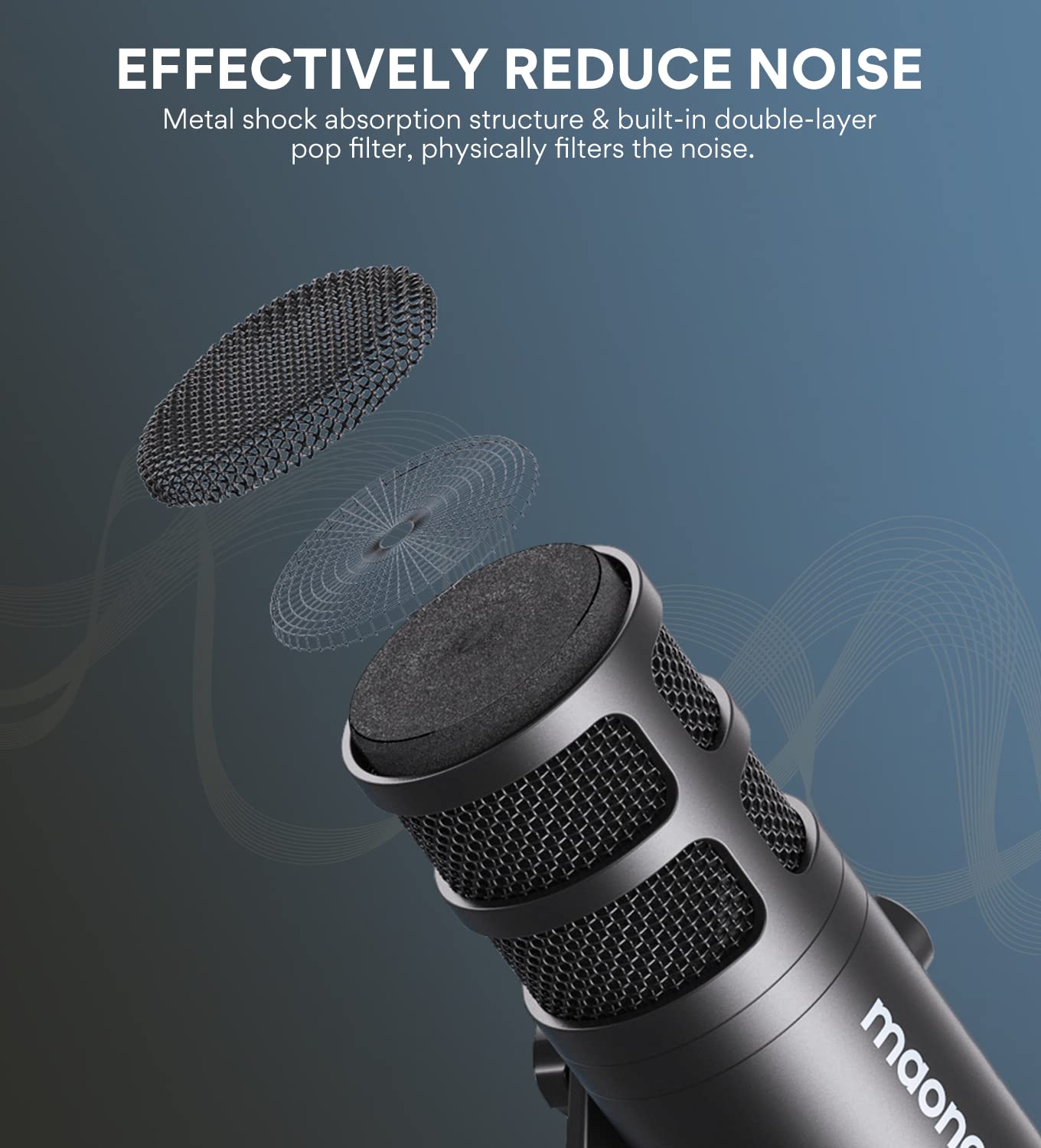 Maono PD100 XLR Cardioid Dynamic Podcast Microphone