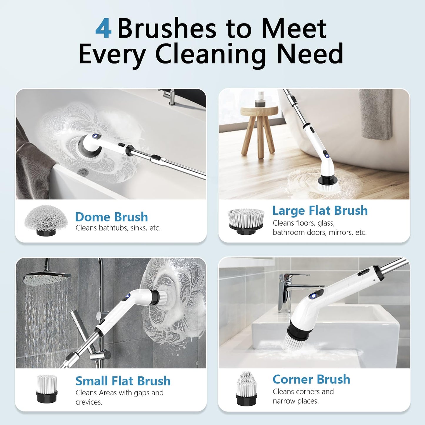 TUYU Electric Spin Scrubber Cordless IPX7 Waterproof