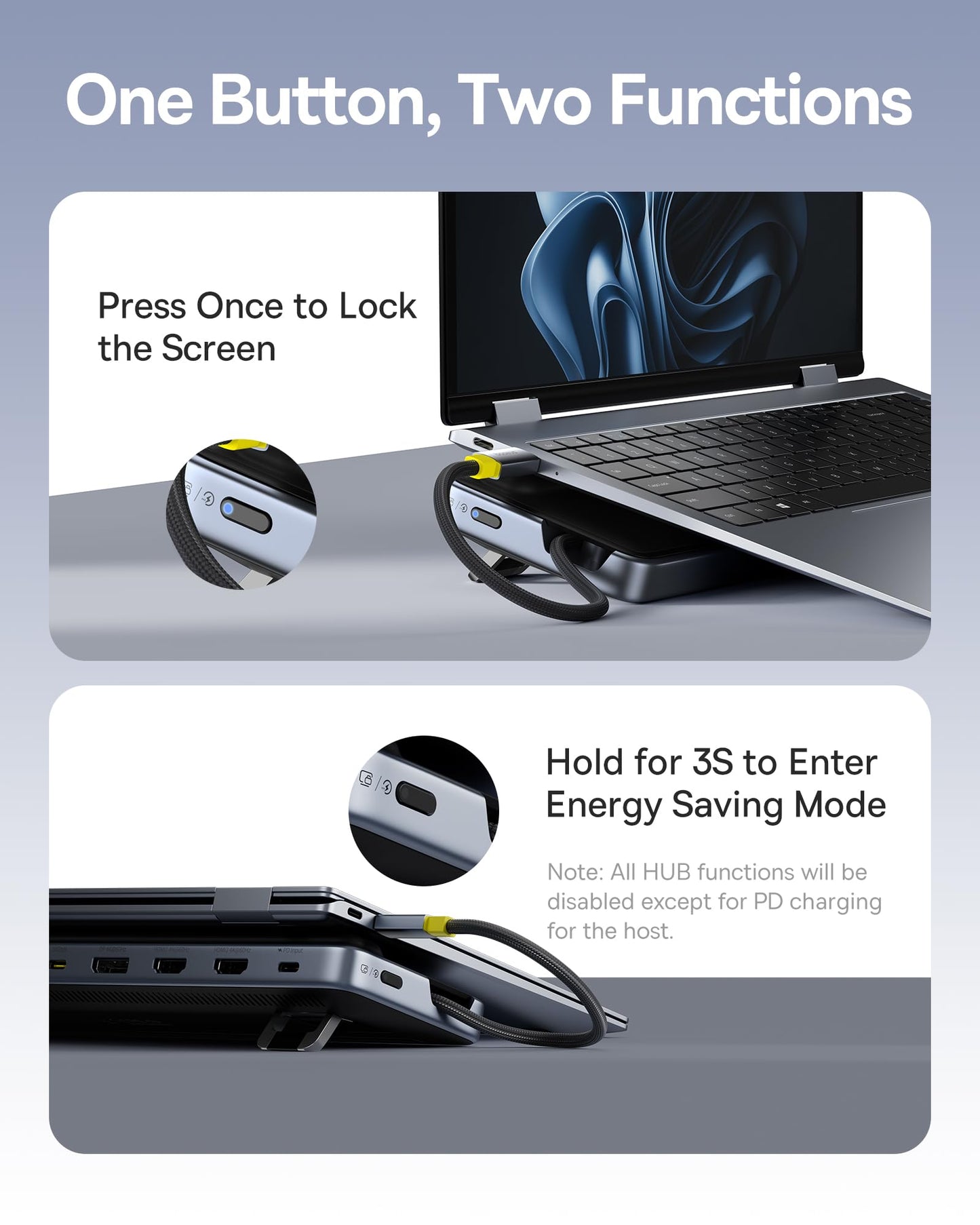 Baseus 4K Multiport Docking Station Dual HDMI DP USB Hub PD