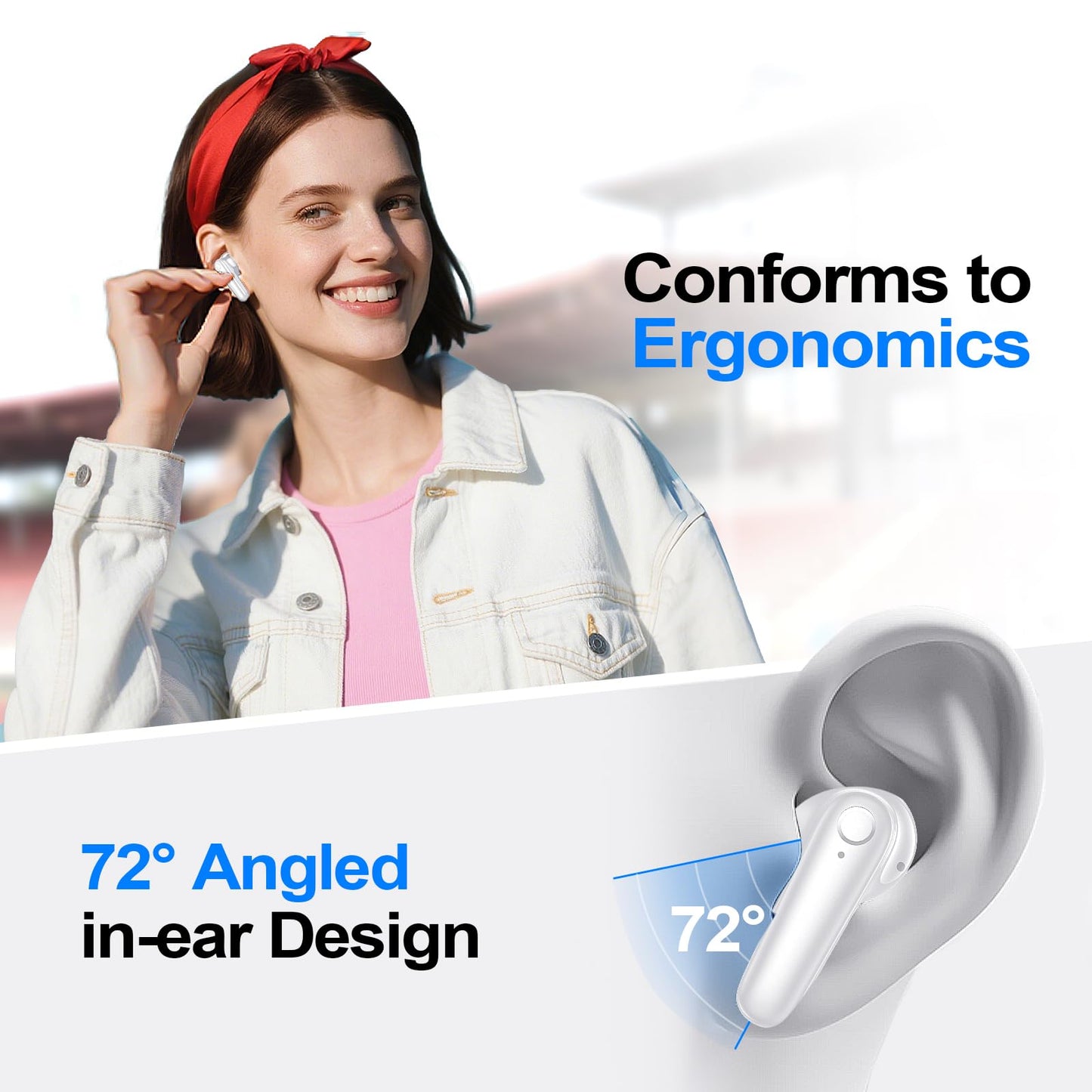 Kurdene Wireless Ear Buds Bluetooth 5.4 Bass Earphones