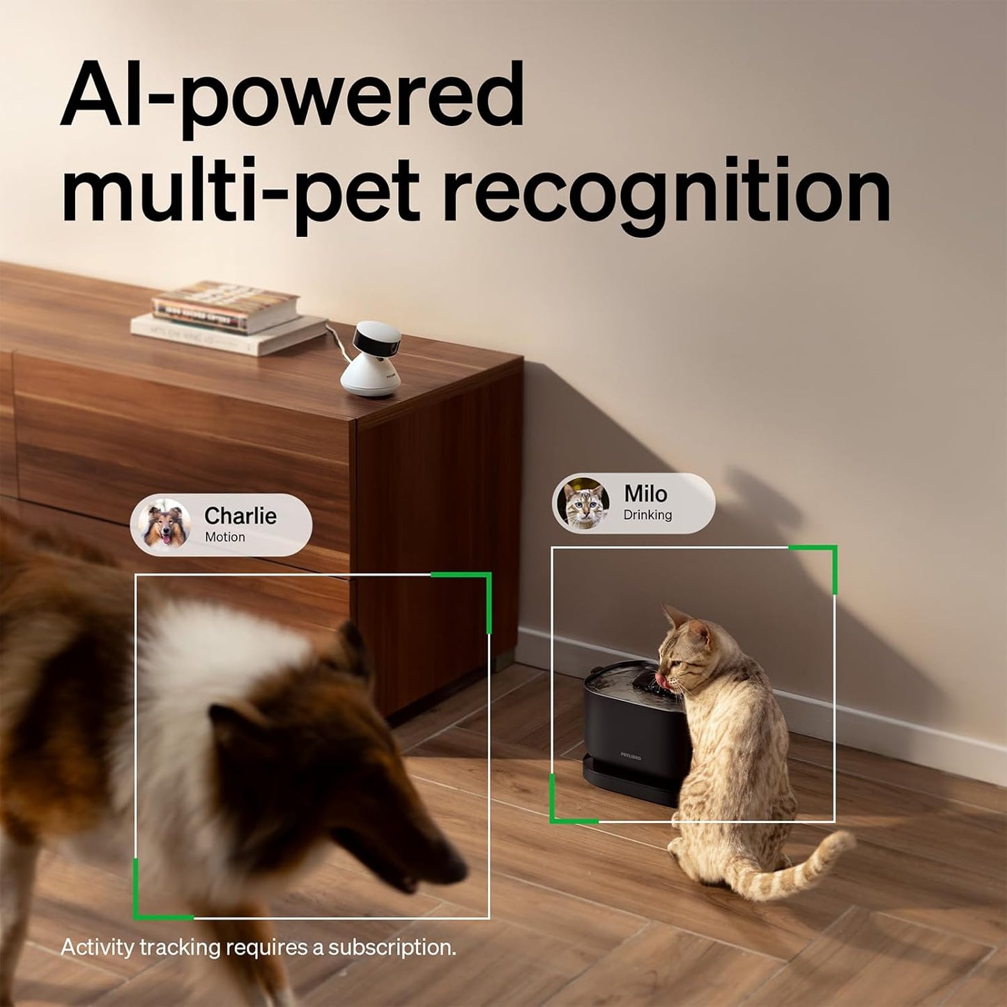 AI Dog Camera with Multi Pet Recognition and Night Vision