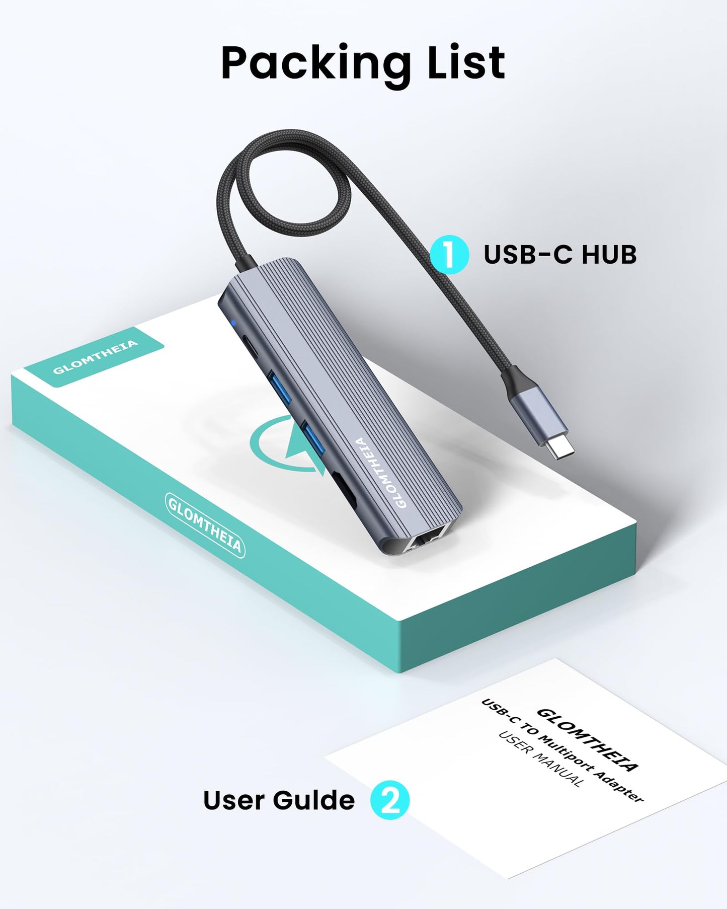 USB C Hub Docking Station Dual 4K HDMI 60Hz With 100W PD