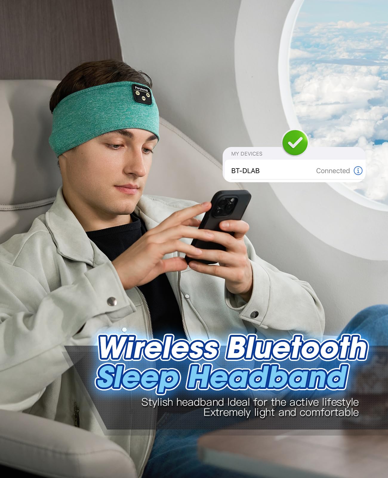 Perytong Sleep Headphones Wireless Bluetooth Headband
