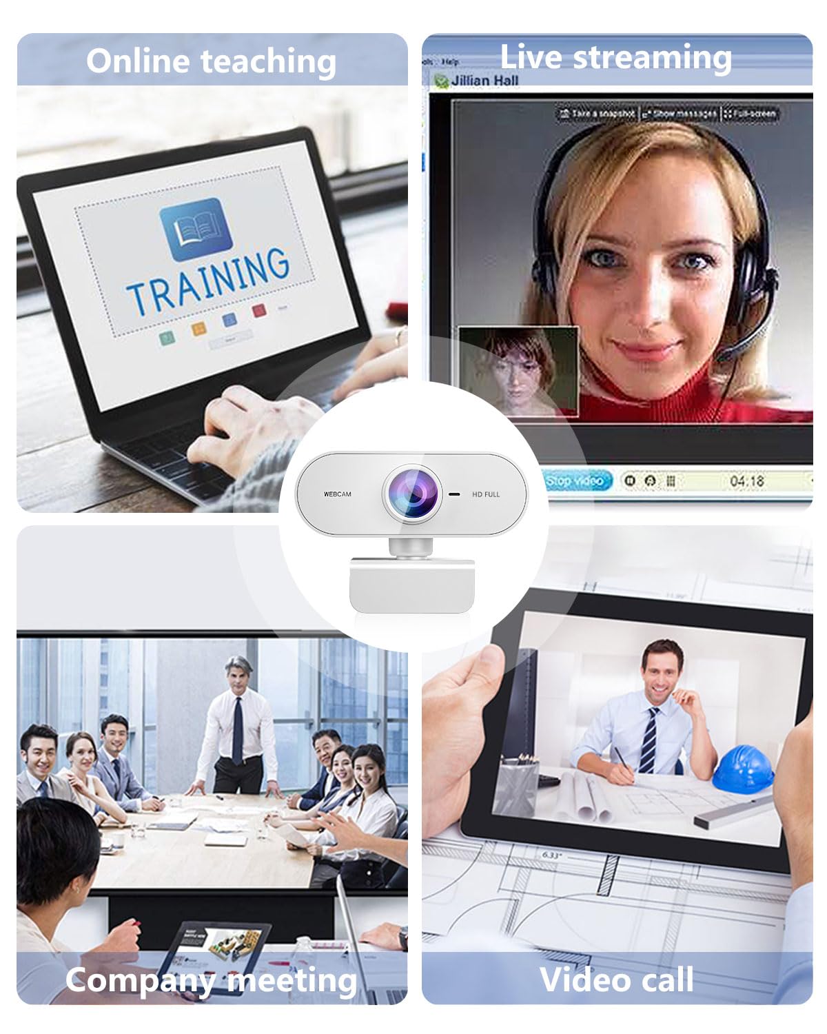 1080P HD Webcam with Microphone for PC Mac Laptops YouTube