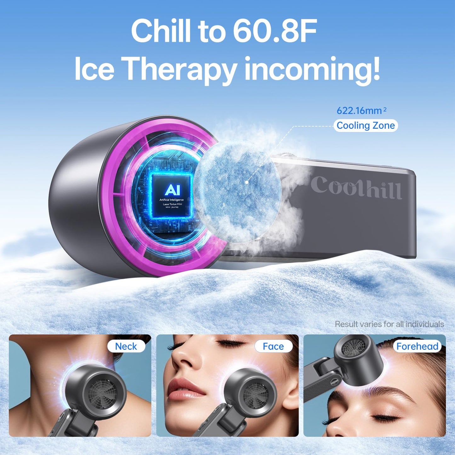 Handheld Portable Fan Ice Cooler 20000 RPM Turbo Purple