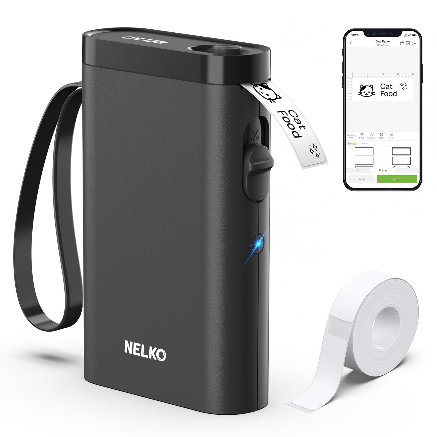 Nelko P21 Bluetooth Label Maker With Tape Wireless Printer
