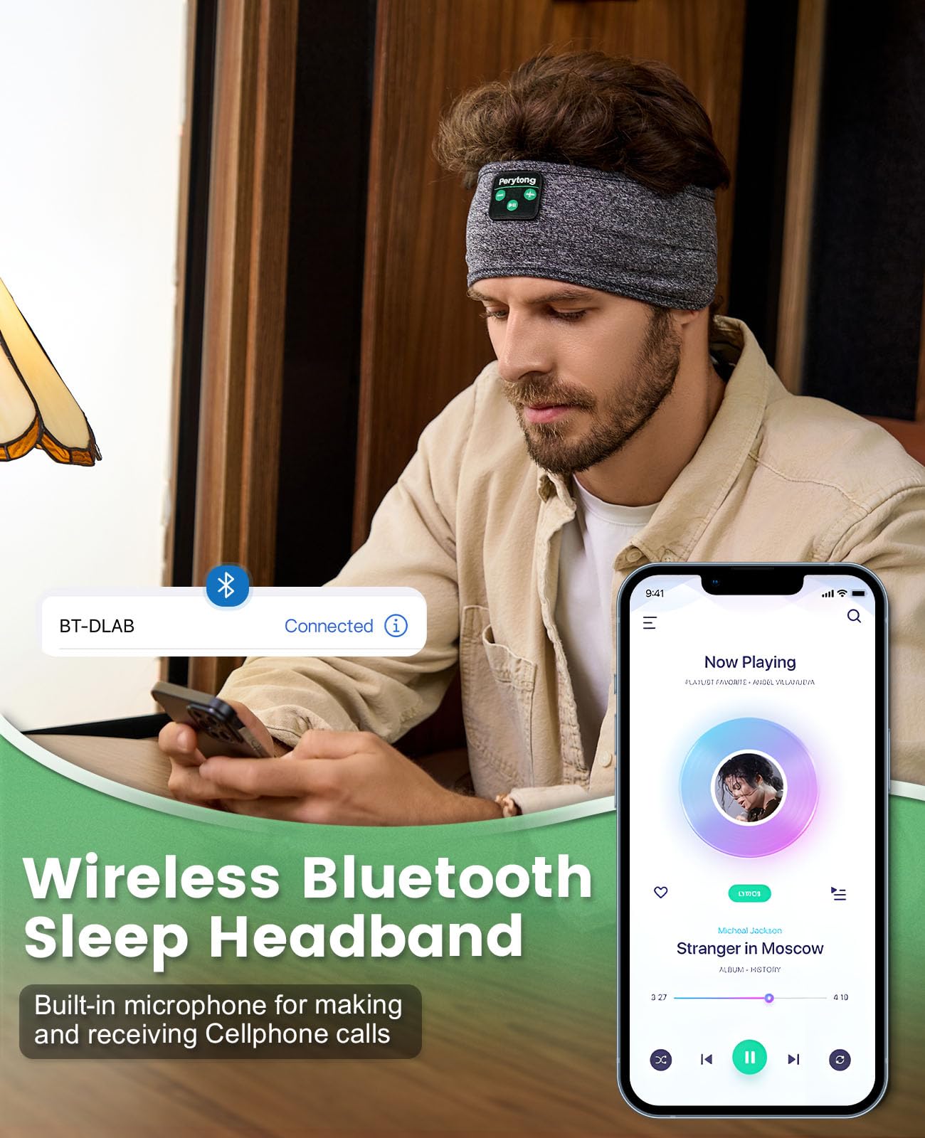 Perytong Sleep Headphones Wireless Bluetooth Headband