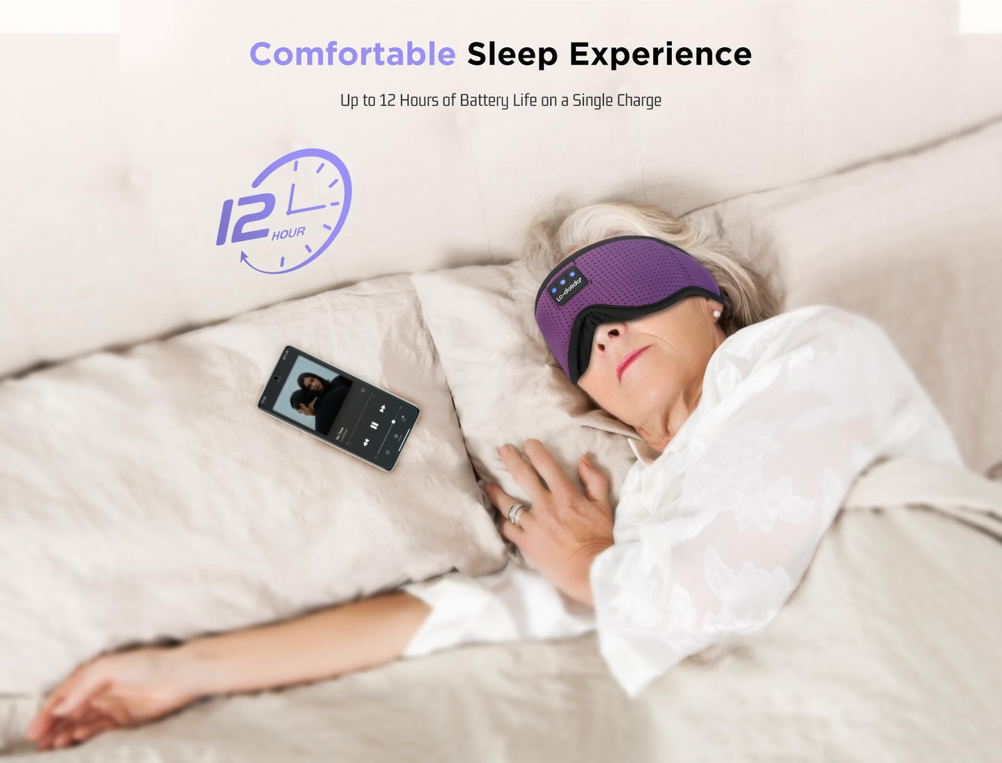 Sleep Headphones Bluetooth Eye Mask for Side Sleepers