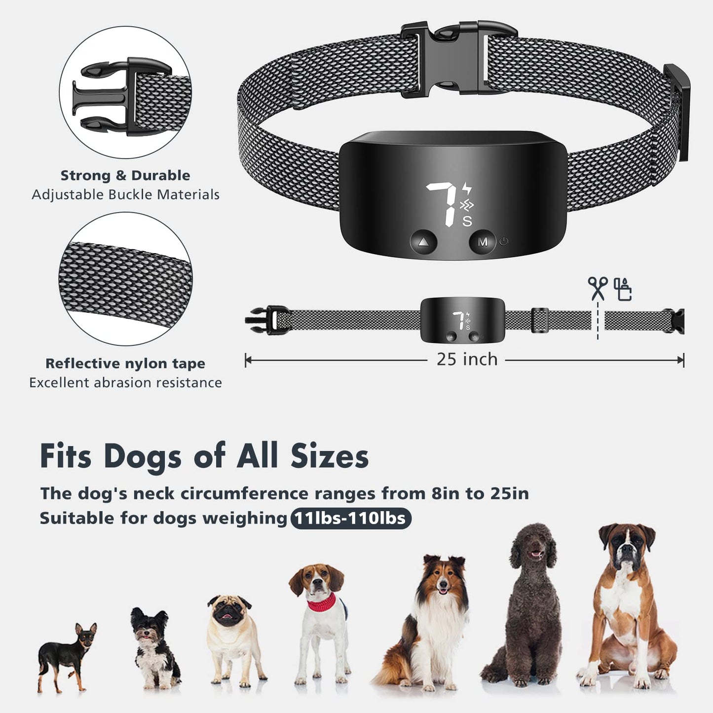 Rechargeable Anti Barking Collar for Dogs with Adjustable Sensitivity